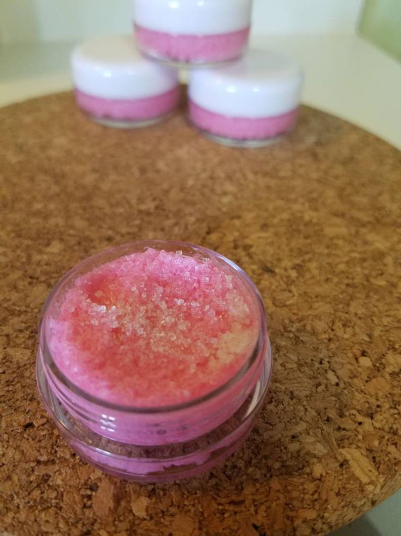 COTTON CANDY Vegan Lip Scrub 1/3 oz. Great on Dry Winter Lips Vegan Organic Sugar Lip Polish gift for her cruelty free cotton candy image 2