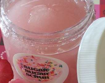 SNOW FAIRY Zuckerpeeling - 1, 4, 8 oz. Orange, Kirsche, Pfirsich, Ananas Vanille - Bio-Zucker - Vegan freundlich - Ohne Tierversuche - Geschenk für Sie