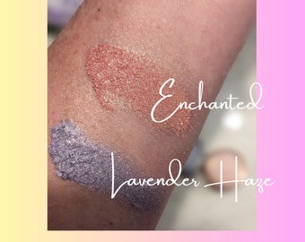 ENCHANTED and LAVENDER Haze Mineral Make up Eye Shimmer -  Sifter Jars 5ml Size- Eye Shadow - Gift for her choose your favorite color