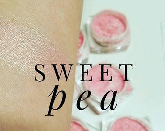 SWEET PEA Mineral Make up Eye Shimmer - 5ml. Sifter Jar - Vegan Friendly,  light Pinkish Cream Frost Shimmer