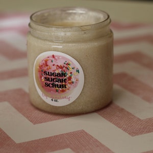 COTTON CANDY Whipped Cream Sugar Scrub - 4 oz. Jar Made with Organic Sugar and Whipped Shea Butter - Body Polish - Self Care - Spa Day Gift