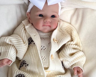 18inch Silicone Doll Full Body Girl Doll, Open Mouth For Pacifier