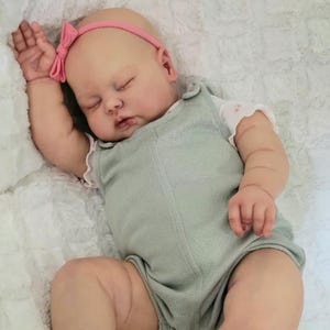 Sleeping Pickle Reborn Toddler Girl Doll: 24 Inch Handmade Weighted Cloth Body