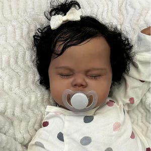 AA Reborn Toddler Doll: Weighted Black Skin Girl, Rooted Hair