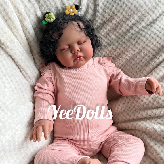 60CM Black Skin Reborn Baby Doll: Lifelike African American Toddler