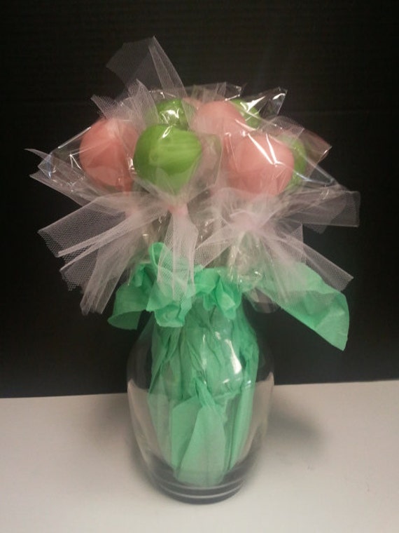 Items similar to Pink and Green Cake Pop Bouquet for Mother's Day on Etsy