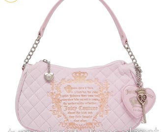 Juicy Couture Lilac Mist Quilted Velour Juicy Tale Shoulder Bag NWT