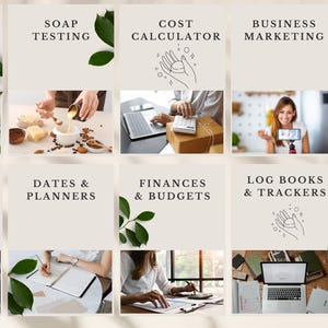 Soap Business Planner, Soap Making Business, Soap Recipe Sheet, Soap Testing Template, Soap Costing, Soap Order Form, Small Business Planner