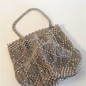 Vintage 1990s Sergio Gutierrez Liquid Silver Pouch Cocktail Bag