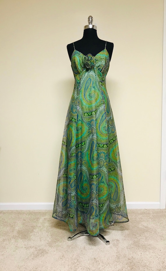 Vintage 1970s Paisley Maxi Sundress