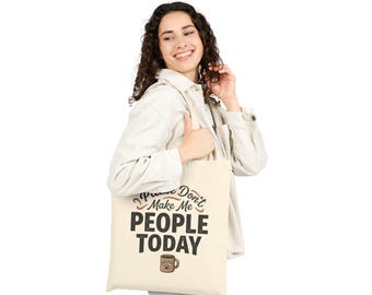 Anti Social Funny Quote Tote Bag | Cotton Canvas | Introvert Humor