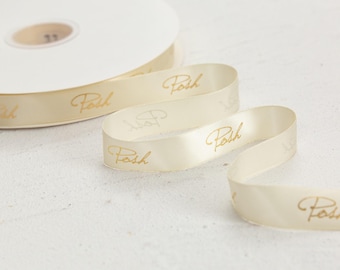 Custom Satin Ribbon with Foil Printing, Personalized Logo Ribbon for Business Branding, Gift Packaging, Event Decor, Wholesale Custom Ribbon