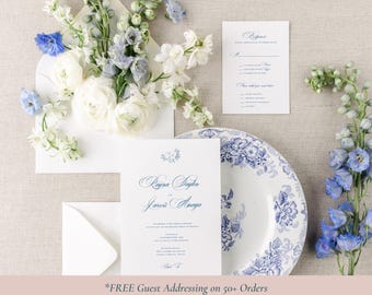 Elegant Wedding Invitation Suite, Semi-Custom, Luxury Design, Personalized Invites