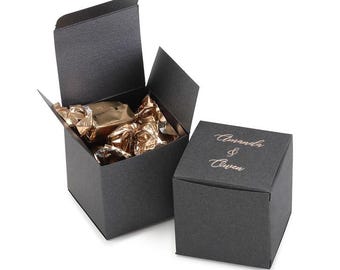 Personalized Favor Box, Wedding Favor Boxes, Custom Names, Guest Favors, Party Boxes, Elegant Boxes, Choose Your Color, Custom Favors
