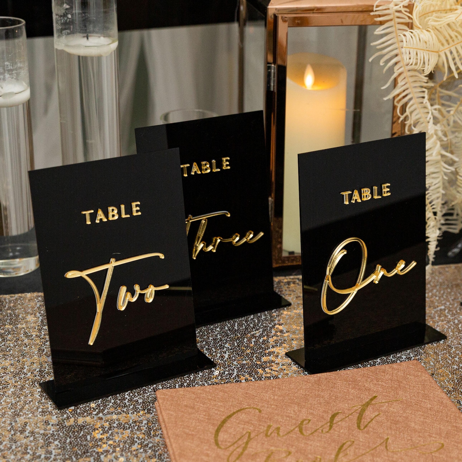 Acrylic 3D Lettering Welcome Sign & Table Number Bundle, Acrylic ...