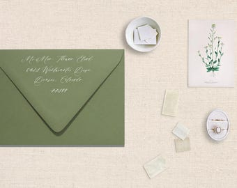 Sage Envelopes, Pointed Flap Envelopes, Euro Flap Envelope, Invitation Envelopes, Save the Date Envelopes, Sage Green