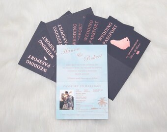 Passport Invitation, Destination Wedding Invitations, Airplane, Airline Style Invites, Custom Travel Invitation, Airplane & Airline Theme