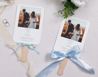 Wedding Program Fans, Full Color, Double Sided, Printed Fans, Paddle Fans, Custom Ceremony Fans, Summer Wedding, Ready to Use, Personalised