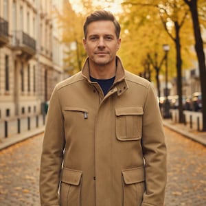 Chaqueta vintage San Remo, nueva con etiqueta, años 90, algodón doble y acolchado interior, bolsillos de parche, cremallera y botones.