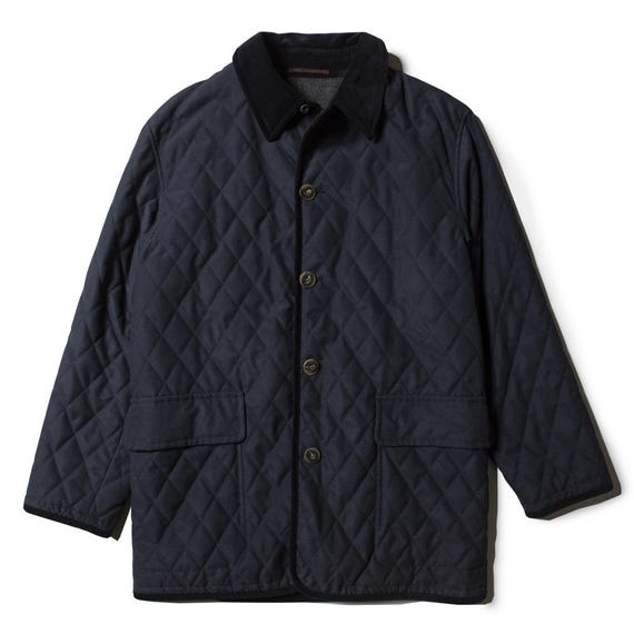 Vintage 1980s Quilted Blue Jacket, New With Tag, Made in Italy, in