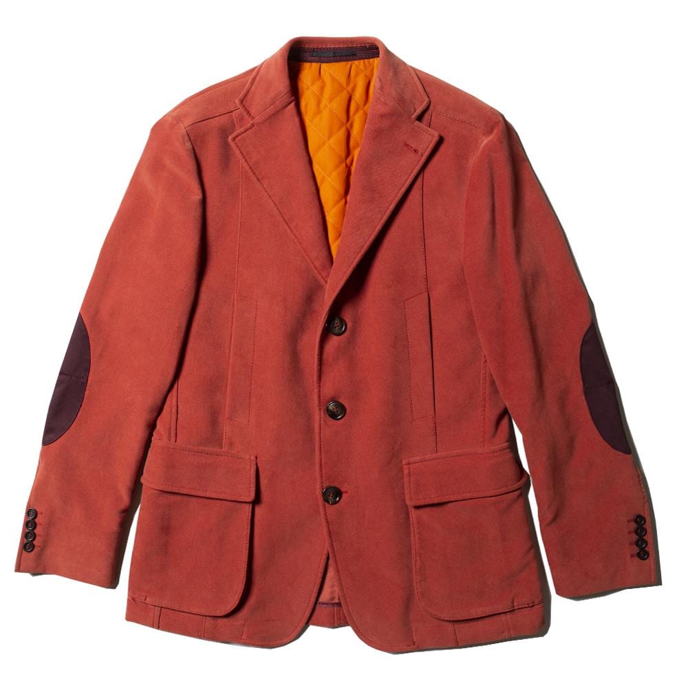 Vintage orange red cotton jacket with patches 80s 90s made in Italy