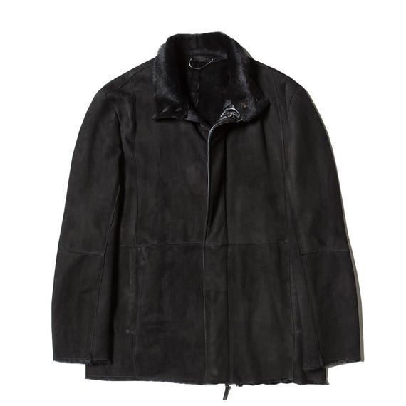 Vintage Black Sheepskin Coat New With Tags Size L 1980s