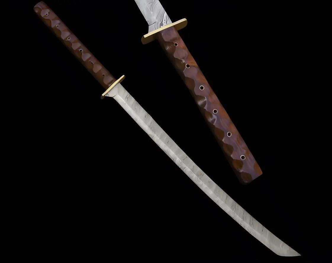 Handmade Damascus Steel Katana Sword with leather sheath - The Perfect Personalized Christmas Gift for Collectors and Enthusiasts, Best Gift