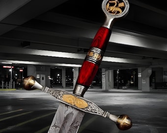 THE KNIGHTS TEMPLAR | Crusader viking- Custom Handmade - Damascus Steel - Two Designs - Antique Replica -medieval Cosplay, Gift For Him, Usa
