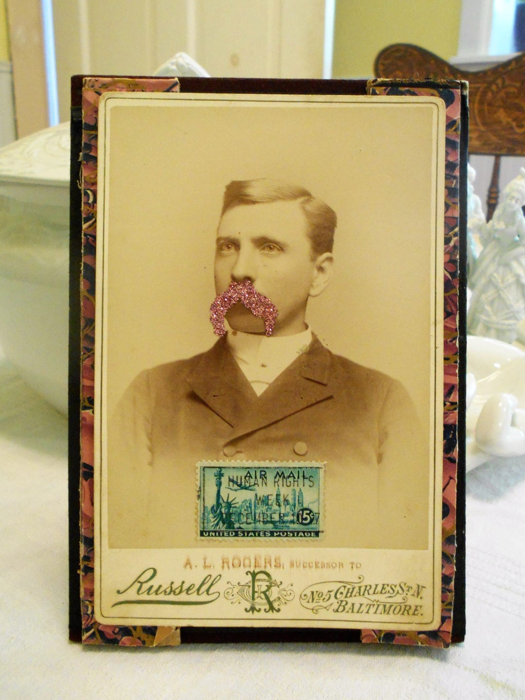 Original Art GLITTER BEARD 2 Assemblage Mixed Media by Etsy