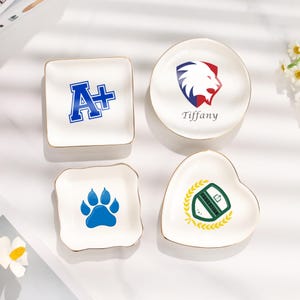 Custom University Logo Ring Dish,Personalized Graduation Gift,College Grad Gift,Custom Name Jewelry Tray,2025 Graduate Gifts for Her,Friends