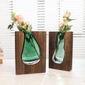 Mothers Day Custom Wooden Vase-Personalized Artistic Flower Vase,Gift for Her,Mom,Grandmom,Wife,Home Decor,Vintage Engraved Wooden Vase