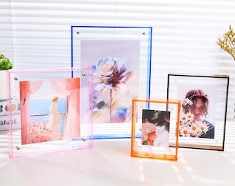 Acrylic Photo Frame,Colorful Transparent Display,Creative Photo Display,mini photo frame,large size frame,Artwork Display Frame,Puzzle Frame