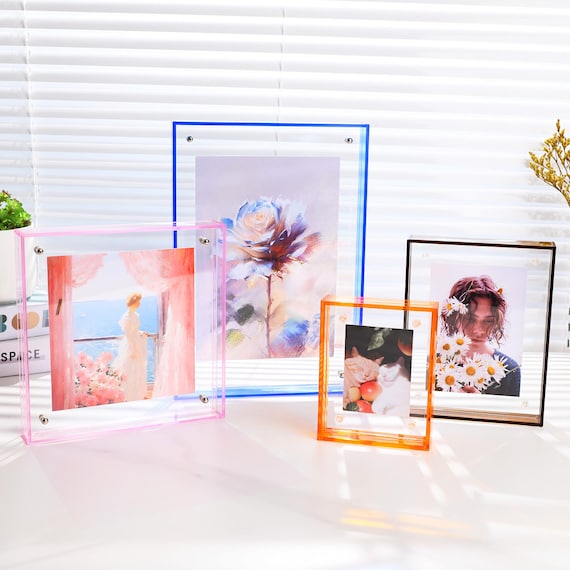 Acrylic Photo Frame,Colorful Transparent Display,Creative Photo Display,mini photo frame,large frame,Artwork Display,Puzzle Frame,Art decor