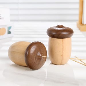 Porta stuzzicadenti a forma di ghianda, porta cotton fioc, regalo di compleanno - Design a forma di ghianda, decorazione rustica, piccolo contenitore, accessorio da cucina, grazioso arredo per la casa
