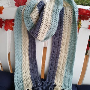 Ocean Stripe Winter Scarf