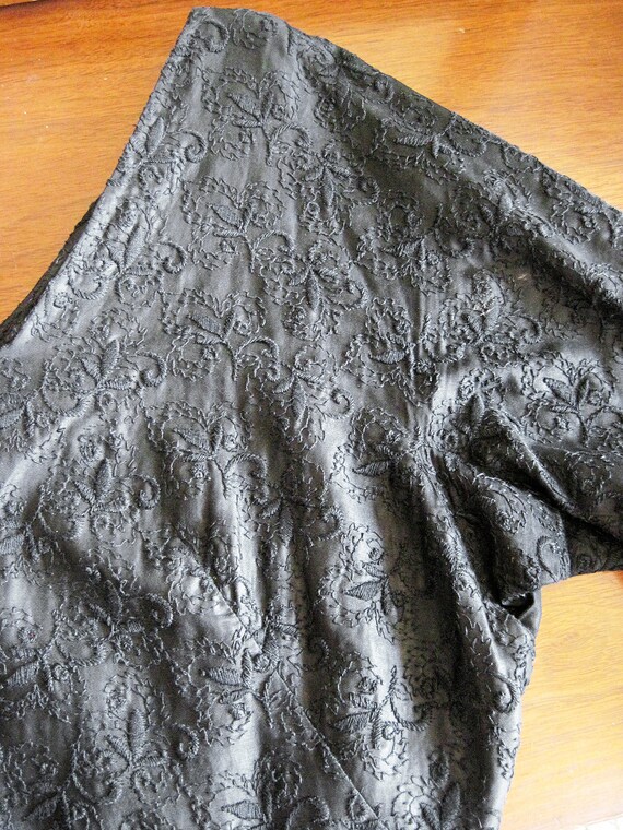 Vintage 50s 60s Black Evening Sheath Dress sz Lar… - image 3