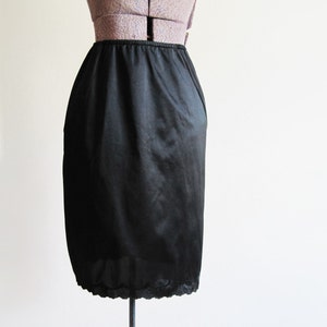 vintage 1960s Van Raalte Black Nylon Half Slip 60s image 2