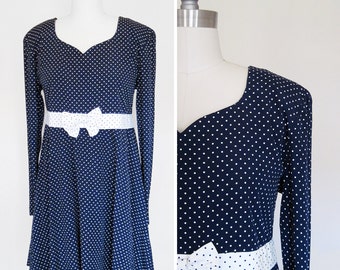 Vintage 90s Grunge POlka Dot Babydoll Dress sz Medium - Large