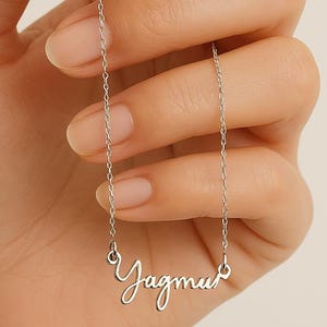 Gepersonaliseerde sterlingzilveren naamketting • Zilver, goud, roos Kleuropties • Sterling 925 • Cadeau voor haar • Gratis verzending