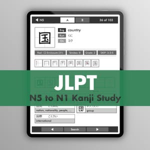 JLPT Kanji (N5-N1) in un bellissimo PDF con navigazione completa.