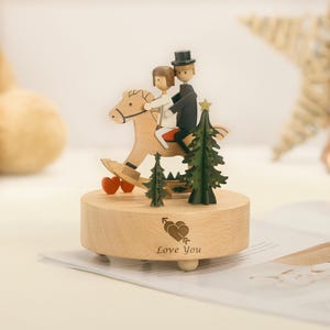Birthday Gift Custom Couple Music Box Engraving Personalized  Wooden Music Box Anniversary Gifts for Boyfriend Girlfriend Her,Birthday Gift