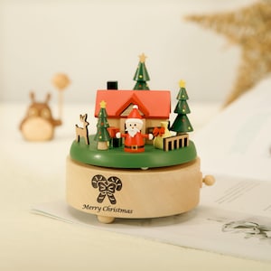 Christmas Gift Custom Santa Claus Music Box - Engraved Wooden Christmas Gift, Baby Shower Keepsake, First Christmas Music Box, Gift for Kids