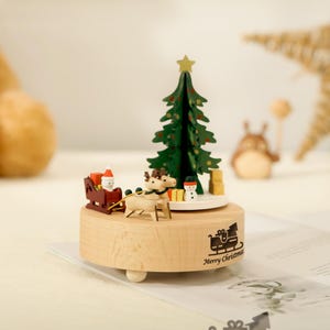 Christmas Gift Custom Reindeer Music Box - Engraved Wooden Christmas Gift, Baby Shower Keepsake, First Christmas Music Box, Gift for Kids