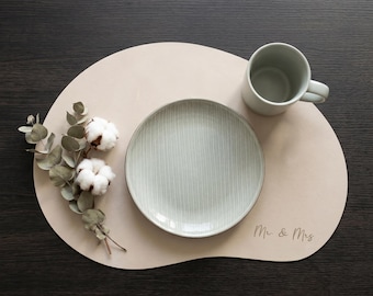 Regalo per la festa della mamma, tovagliette personalizzate, set di sottobicchieri, tovagliette in pelle lavabili, decorazioni rustiche per la cucina, set da pranzo in stile moderno di metà secolo