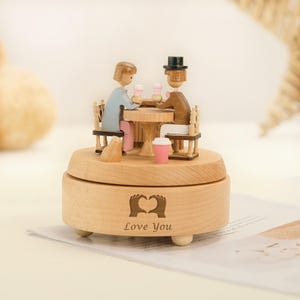 Birthday Gift Custom Couple Music Box Engraving Personalized  Wooden Music Box Anniversary Gifts for Boyfriend Girlfriend Her,Birthday Gift