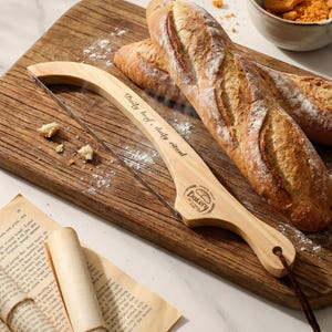 Personalized Bread Knife Bow Bread Cutter, Sourdough Baking Gift,  House Warming Gift, Laser Engraved Logo Gift for Baker, Mother’s Day Gift