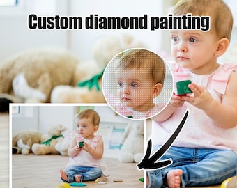 Benutzerdefinierte Kinder Foto Diamant Malerei 5D Diamant Malerei & Ornamente Einzigartige Kunst Kit Personalisierte Porträt Dekor Junge Mädchen personalisierte Geschenk