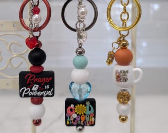 Christian Beaded Keychain: Faith Purse Charm, Religious Gift