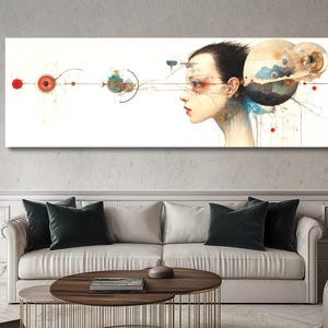 Surreal Profile Abstract Art Print – Futuristic Portrait with Geometric Elements, Modern Wall Art for Home Decor, Sci-Fi Fantasy Artwork