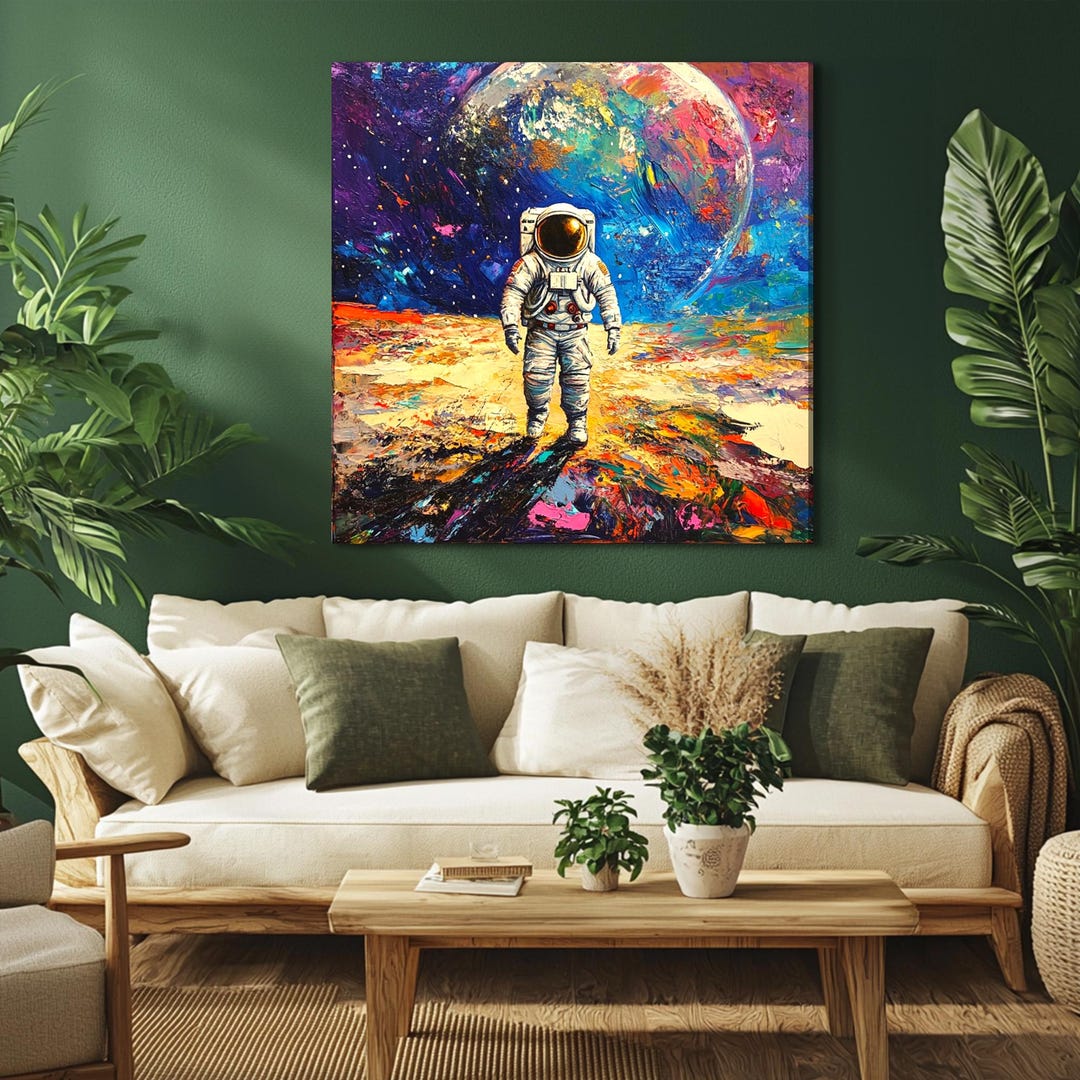 Astronaut Wall Art - Modern Astronaut Canvas Print, Large Astronaut ...